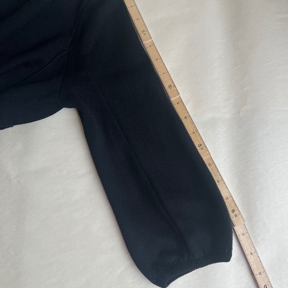 BCBG Maxazria Open Sweater Women Black 100% Merino Wool Belted Kimono Cardigan S - Picture 11 of 11